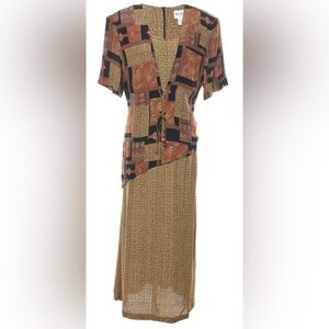 🔥Danny & Nicole New York BOHO Vintage Geometric Pattern Maxi-Dress Sz. 14🔥